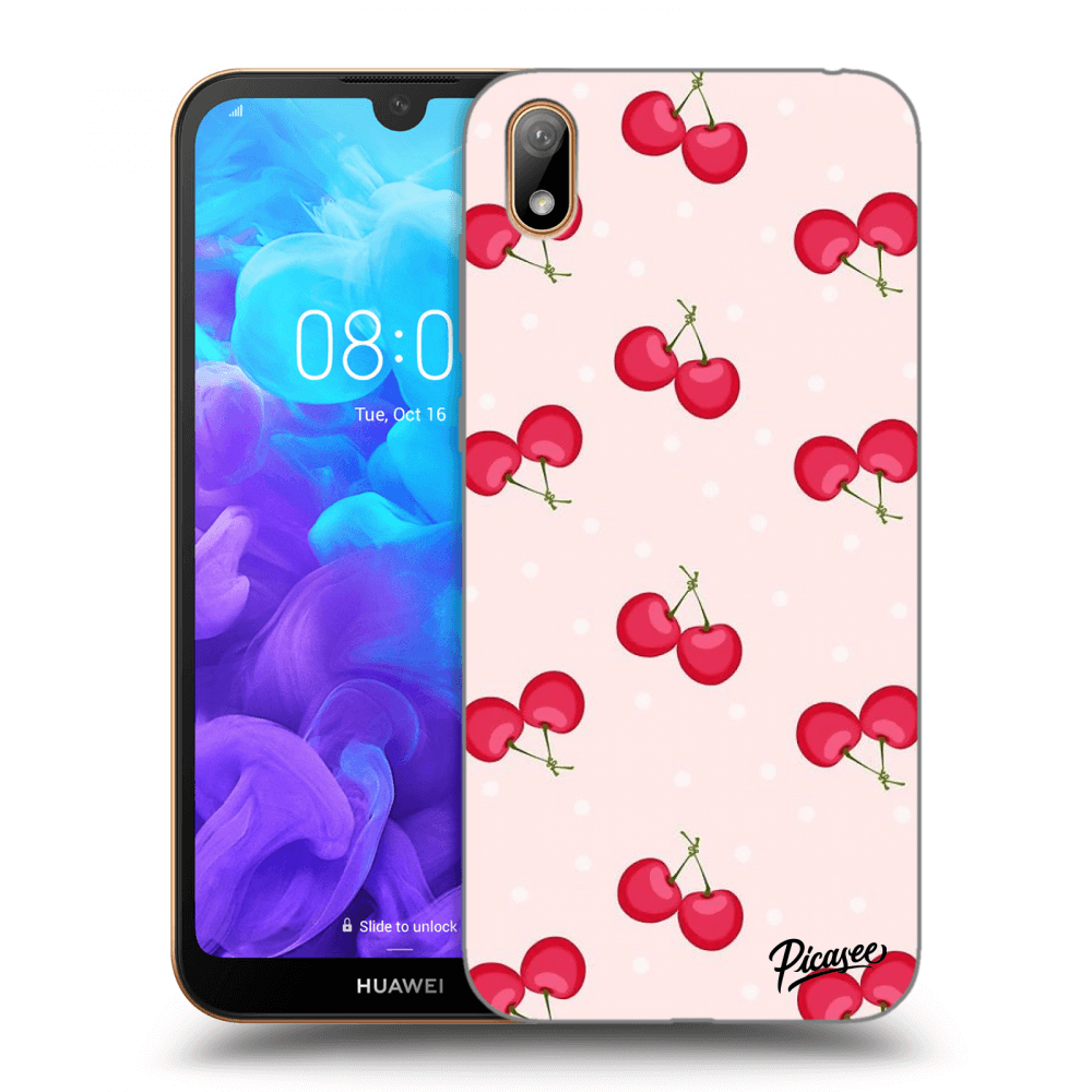 Picasee silikónový čierny obal pre Huawei Y5 2019 - Cherries