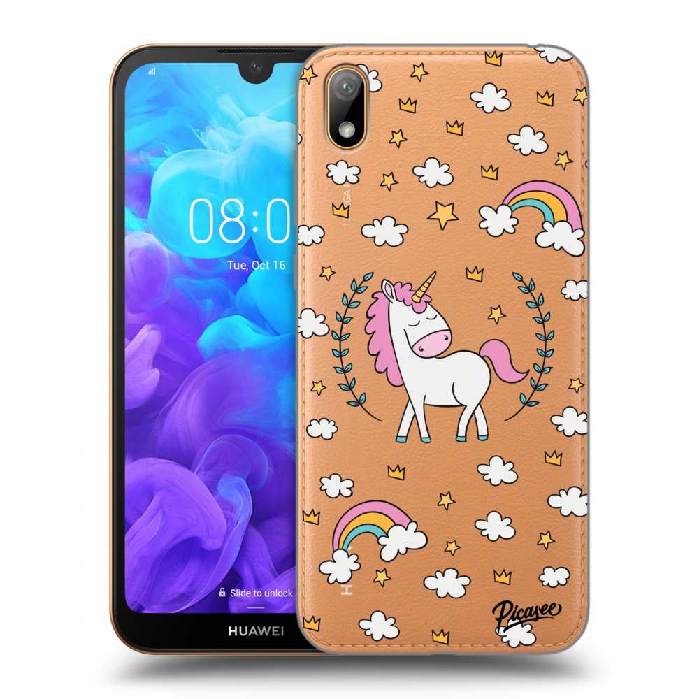 Picasee silikónový prehľadný obal pre Huawei Y5 2019 - Unicorn star heaven
