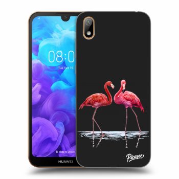 Picasee silikónový čierny obal pre Huawei Y5 2019 - Flamingos couple