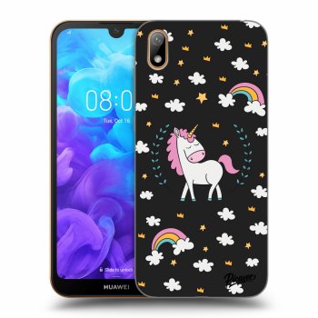 Picasee silikónový čierny obal pre Huawei Y5 2019 - Unicorn star heaven