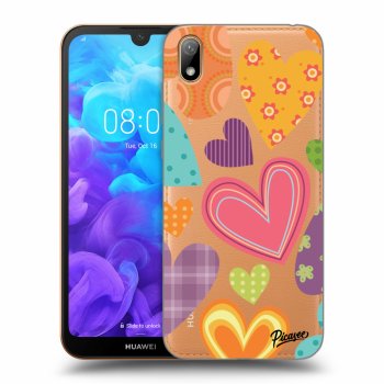 Picasee silikónový prehľadný obal pre Huawei Y5 2019 - Colored heart