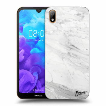 Picasee silikónový prehľadný obal pre Huawei Y5 2019 - White marble