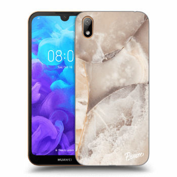 Picasee silikónový čierny obal pre Huawei Y5 2019 - Cream marble
