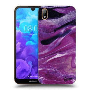 Picasee silikónový čierny obal pre Huawei Y5 2019 - Purple glitter