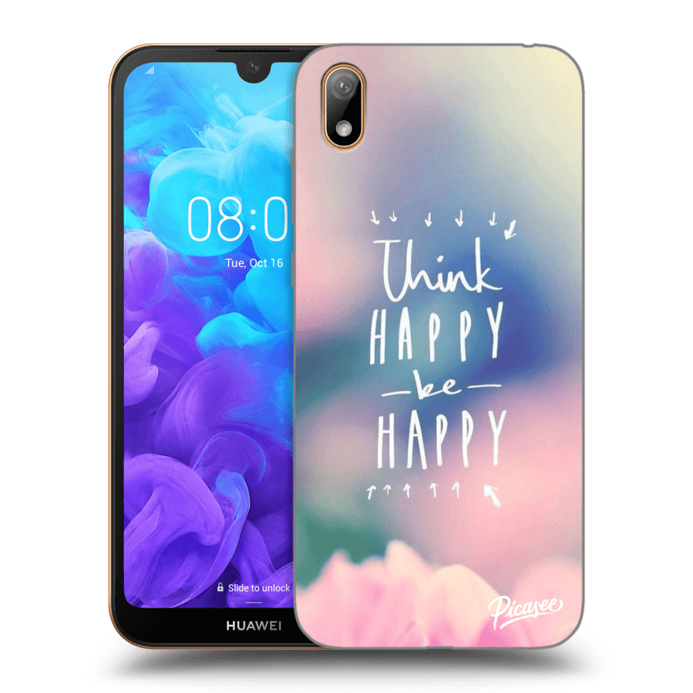 Picasee silikónový čierny obal pre Huawei Y5 2019 - Think happy be happy