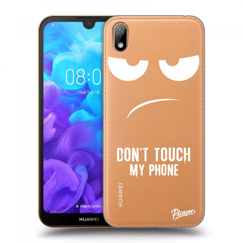 Picasee silikónový prehľadný obal pre Huawei Y5 2019 - Don't Touch My Phone
