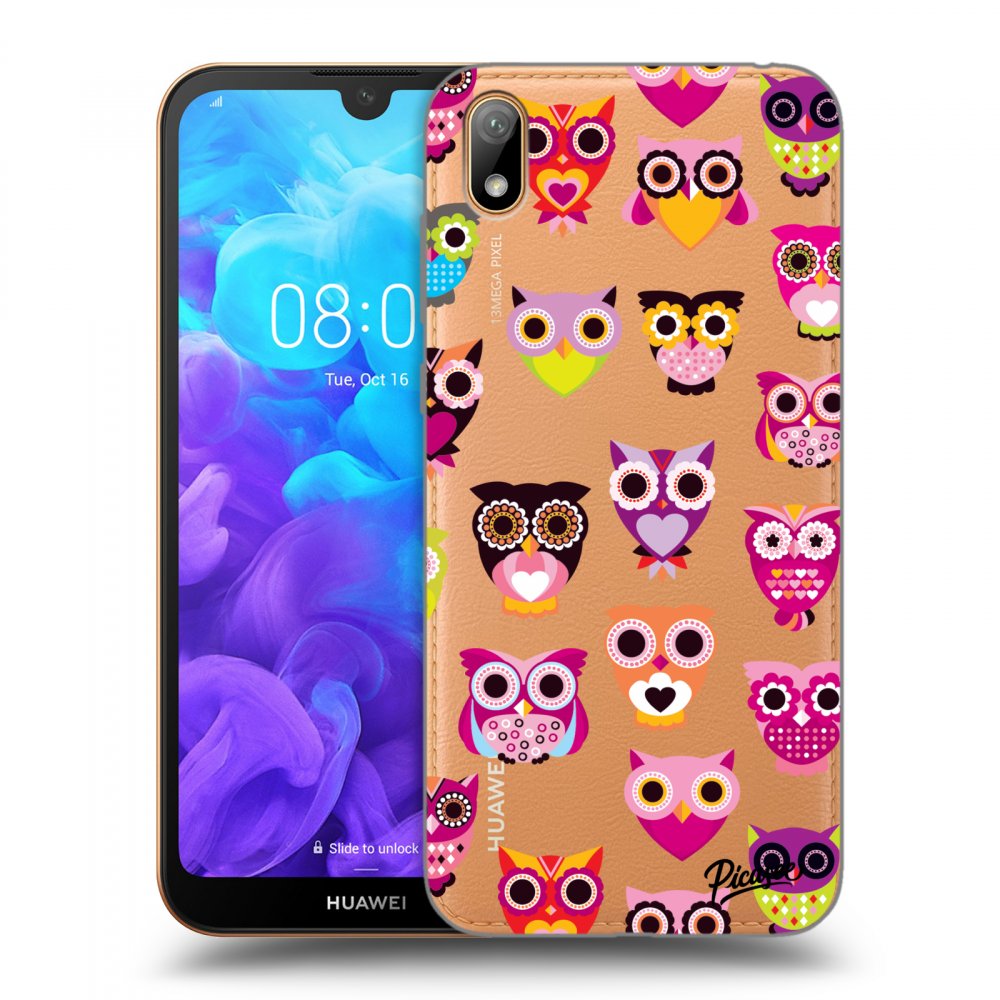 Picasee silikónový prehľadný obal pre Huawei Y5 2019 - Owls