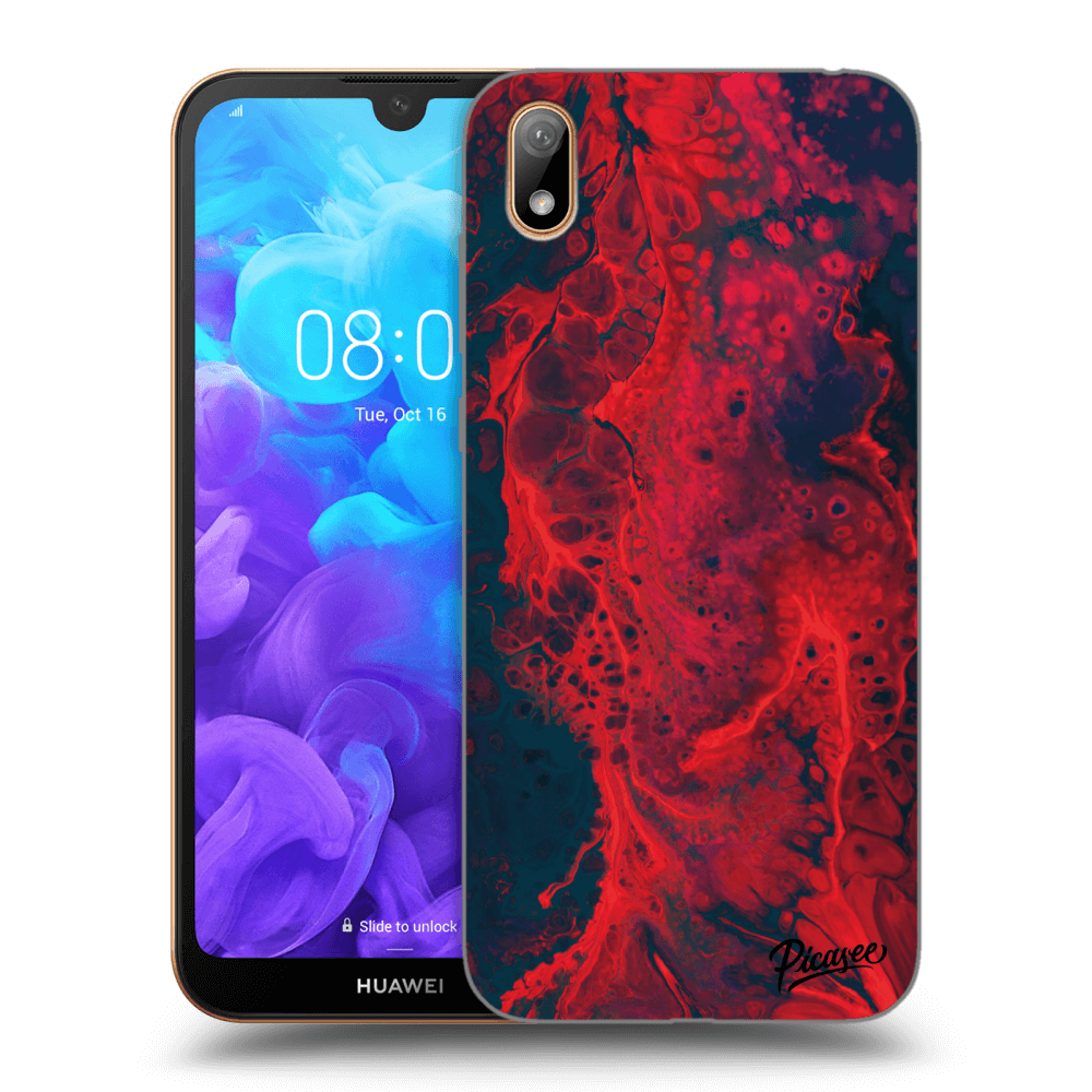 Picasee silikónový čierny obal pre Huawei Y5 2019 - Organic red