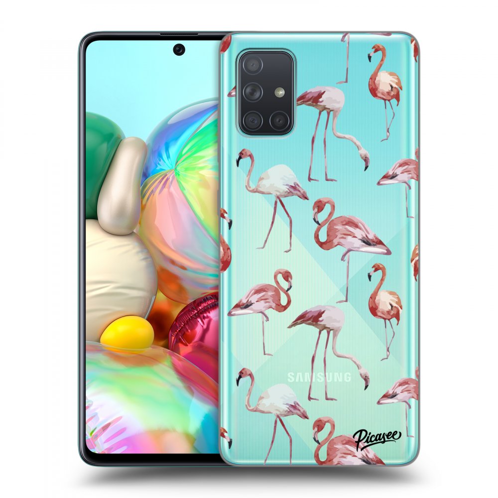 Picasee silikónový prehľadný obal pre Samsung Galaxy A71 A715F - Flamingos