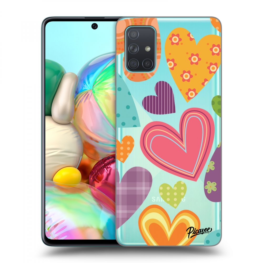 Picasee silikónový prehľadný obal pre Samsung Galaxy A71 A715F - Colored heart