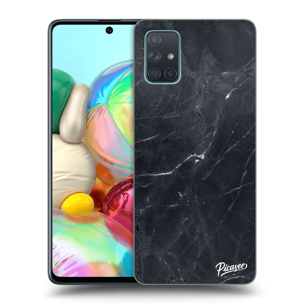 Picasee silikónový prehľadný obal pre Samsung Galaxy A71 A715F - Black marble