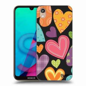 Picasee silikónový čierny obal pre Honor 8S - Colored heart