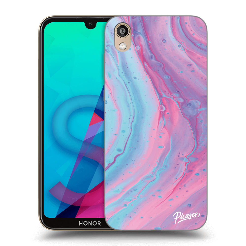 Picasee silikónový prehľadný obal pre Honor 8S - Pink liquid