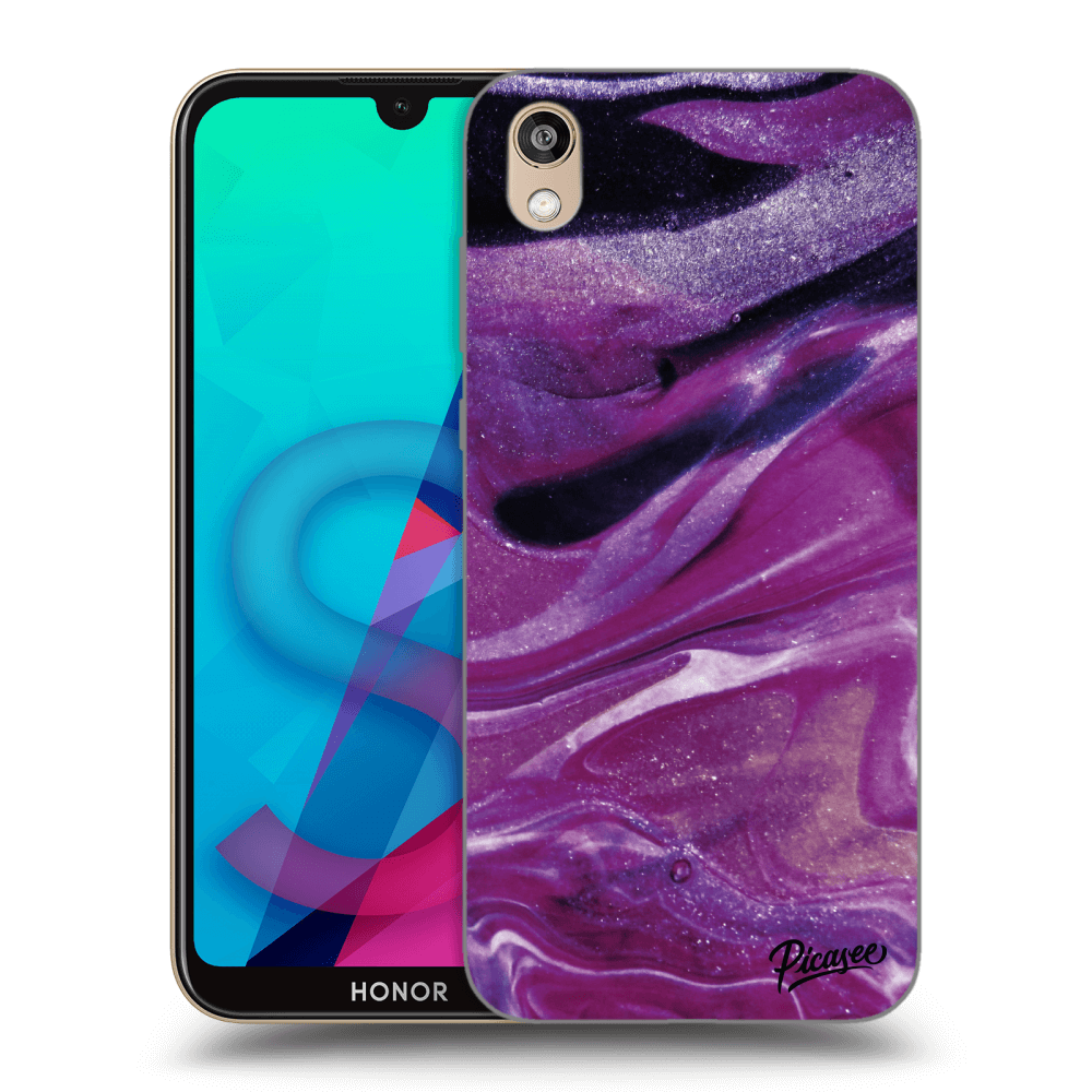 Picasee silikónový prehľadný obal pre Honor 8S - Purple glitter