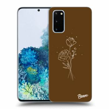 Picasee silikónový prehľadný obal pre Samsung Galaxy S20 G980F - Brown flowers