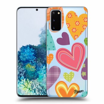 Picasee silikónový prehľadný obal pre Samsung Galaxy S20 G980F - Colored heart