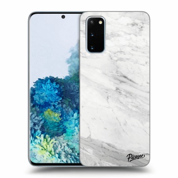 Picasee silikónový prehľadný obal pre Samsung Galaxy S20 G980F - White marble