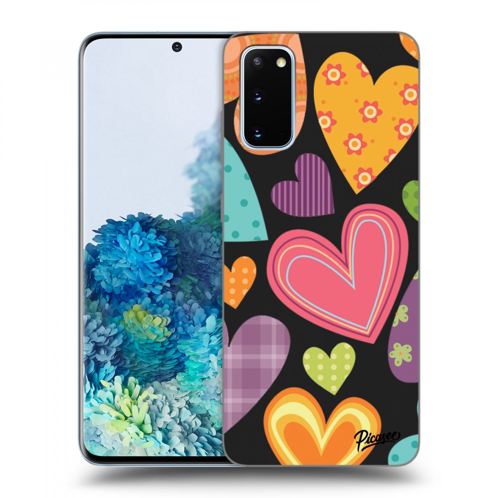 Picasee silikónový čierny obal pre Samsung Galaxy S20 G980F - Colored heart
