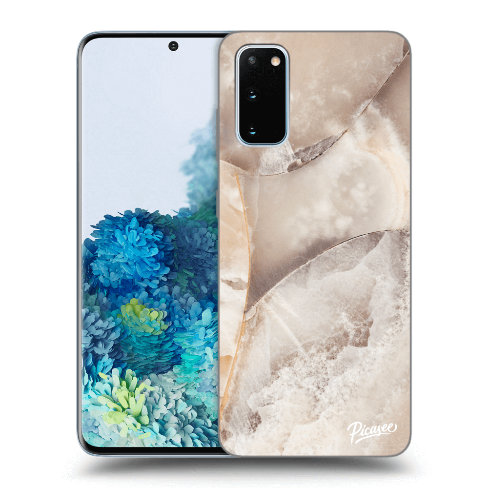 Picasee silikónový prehľadný obal pre Samsung Galaxy S20 G980F - Cream marble