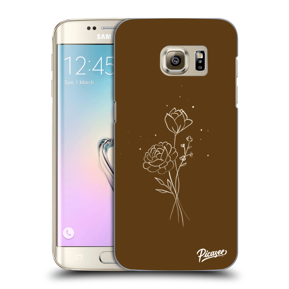 Picasee silikónový prehľadný obal pre Samsung Galaxy S7 Edge G935F - Brown flowers