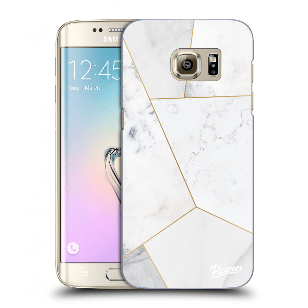 Picasee silikónový prehľadný obal pre Samsung Galaxy S7 Edge G935F - White tile