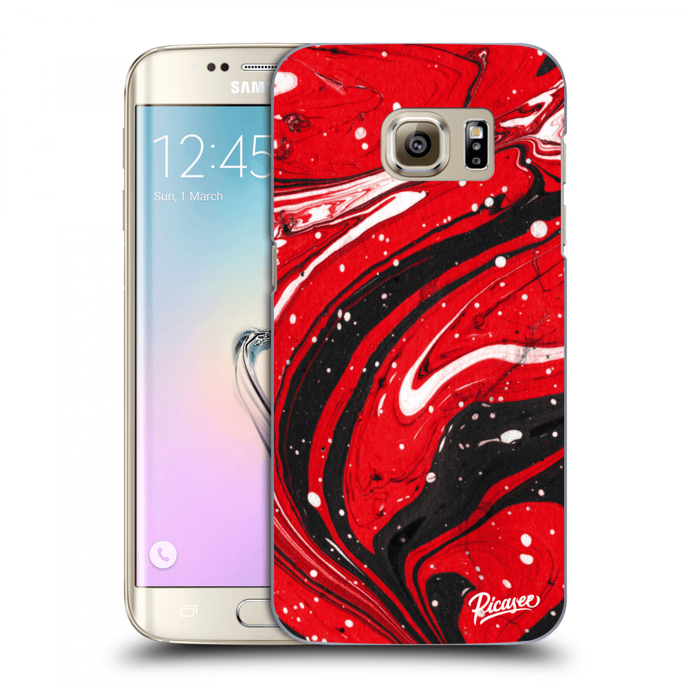 Picasee silikónový prehľadný obal pre Samsung Galaxy S7 Edge G935F - Red black