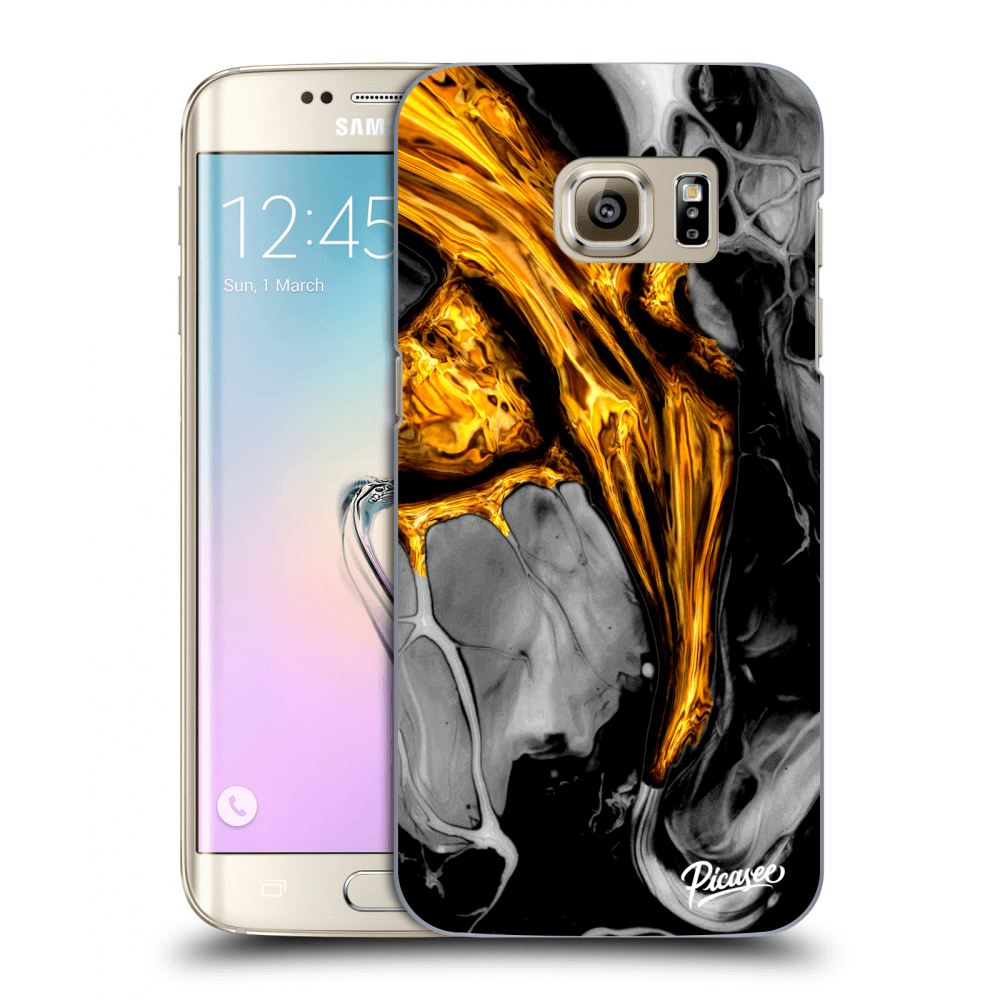 Picasee silikónový prehľadný obal pre Samsung Galaxy S7 Edge G935F - Black Gold