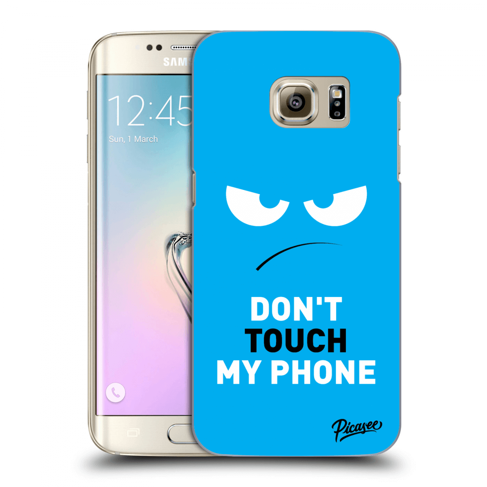 Picasee silikónový prehľadný obal pre Samsung Galaxy S7 Edge G935F - Angry Eyes - Blue