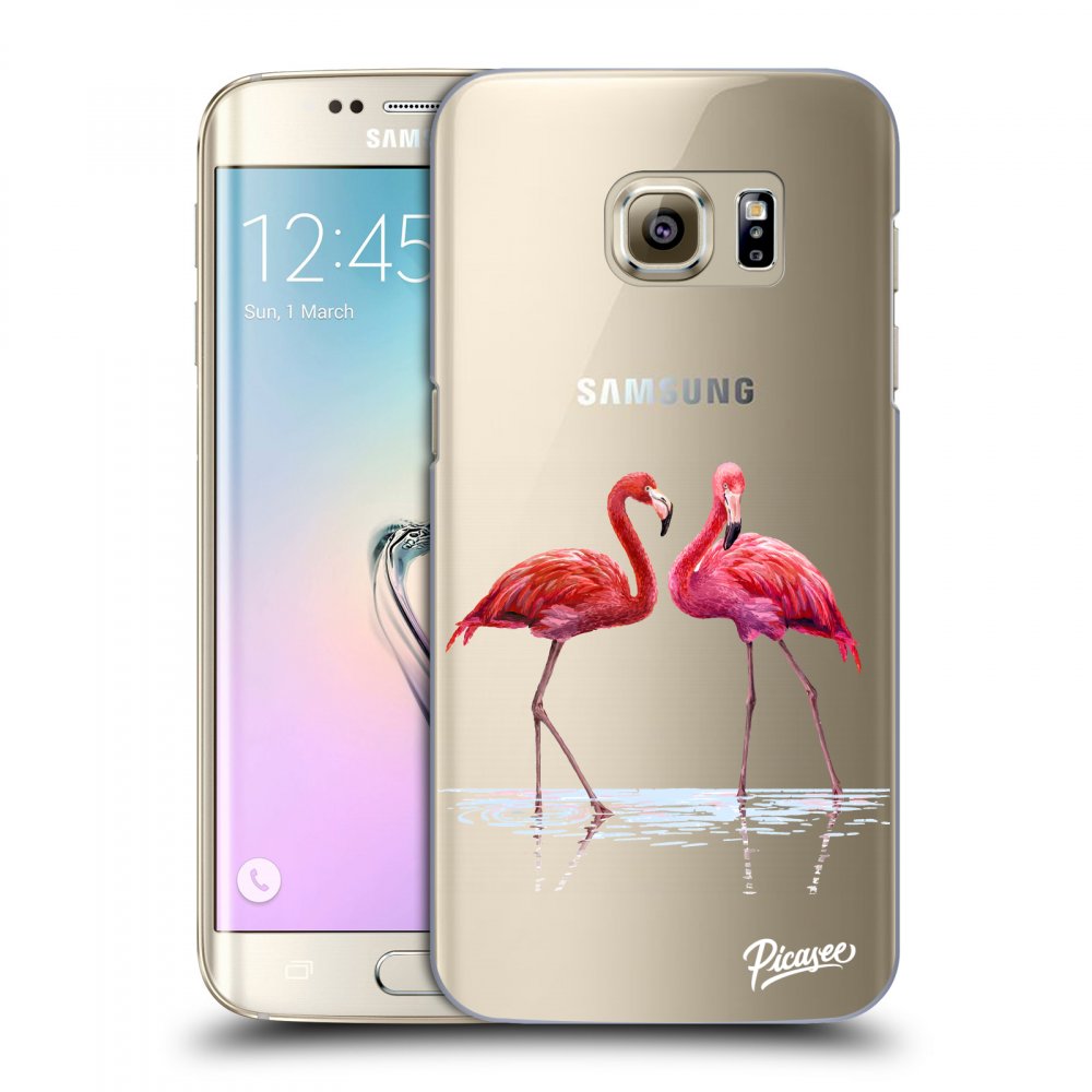Picasee silikónový prehľadný obal pre Samsung Galaxy S7 Edge G935F - Flamingos couple