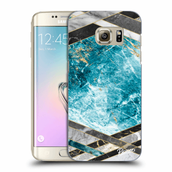 Picasee silikónový prehľadný obal pre Samsung Galaxy S7 Edge G935F - Blue geometry