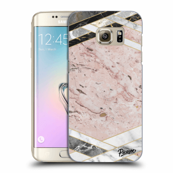 Picasee silikónový prehľadný obal pre Samsung Galaxy S7 Edge G935F - Pink geometry