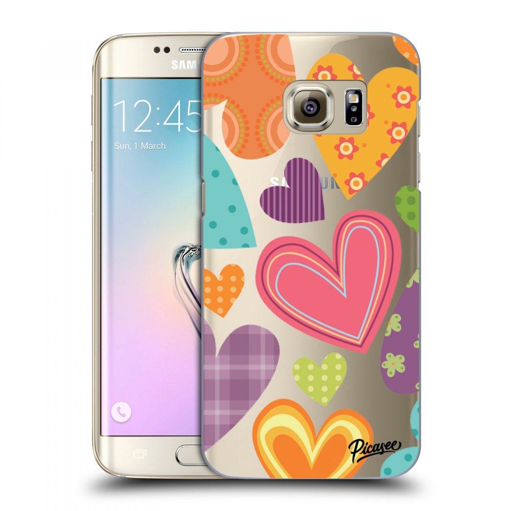 Picasee silikónový prehľadný obal pre Samsung Galaxy S7 Edge G935F - Colored heart