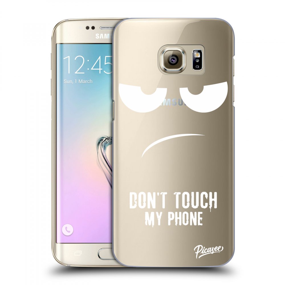 Picasee silikónový prehľadný obal pre Samsung Galaxy S7 Edge G935F - Don't Touch My Phone