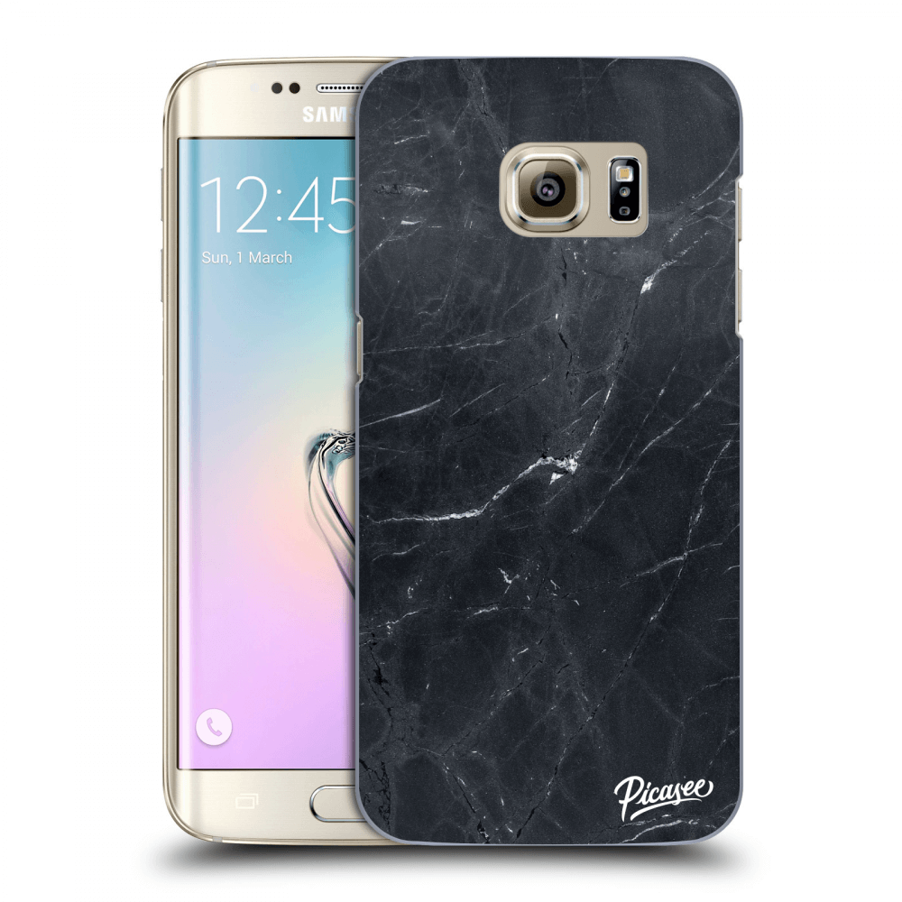Picasee silikónový prehľadný obal pre Samsung Galaxy S7 Edge G935F - Black marble