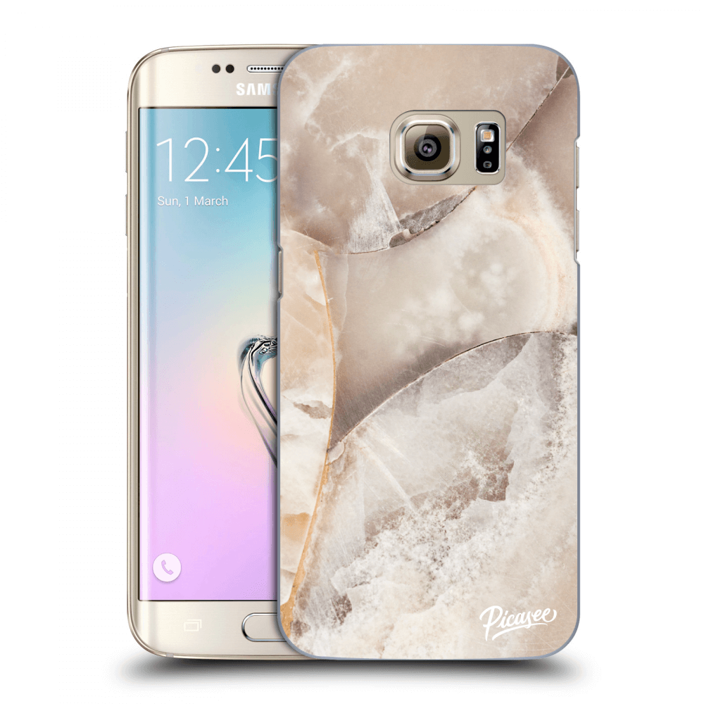 Picasee silikónový prehľadný obal pre Samsung Galaxy S7 Edge G935F - Cream marble