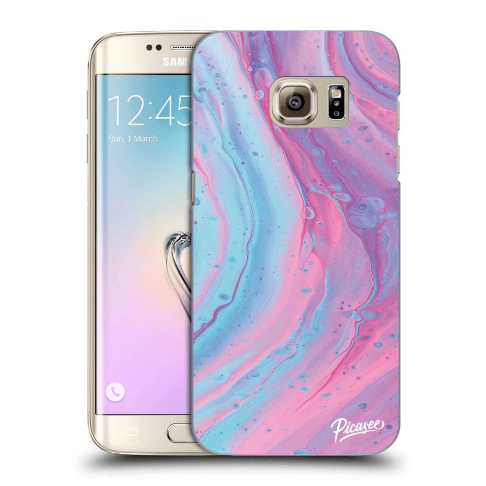Picasee silikónový prehľadný obal pre Samsung Galaxy S7 Edge G935F - Pink liquid