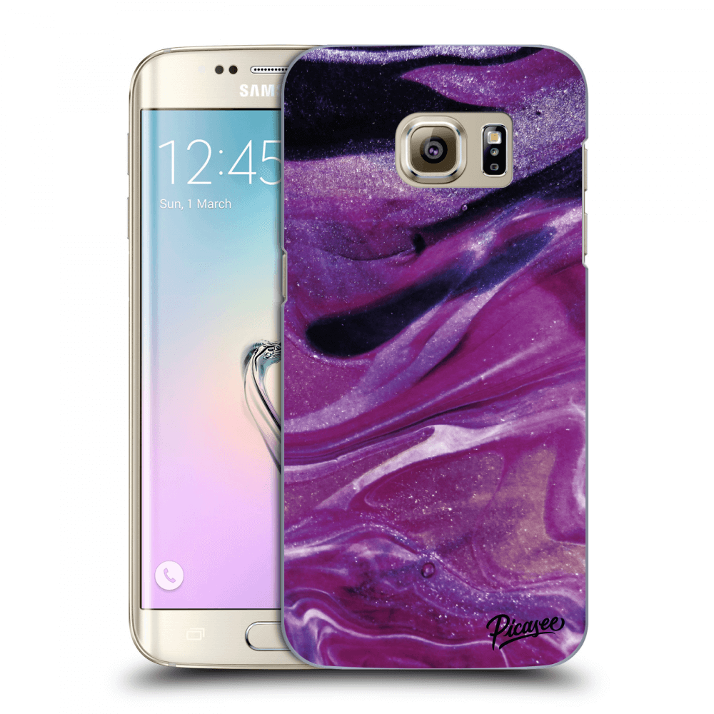 Picasee silikónový prehľadný obal pre Samsung Galaxy S7 Edge G935F - Purple glitter