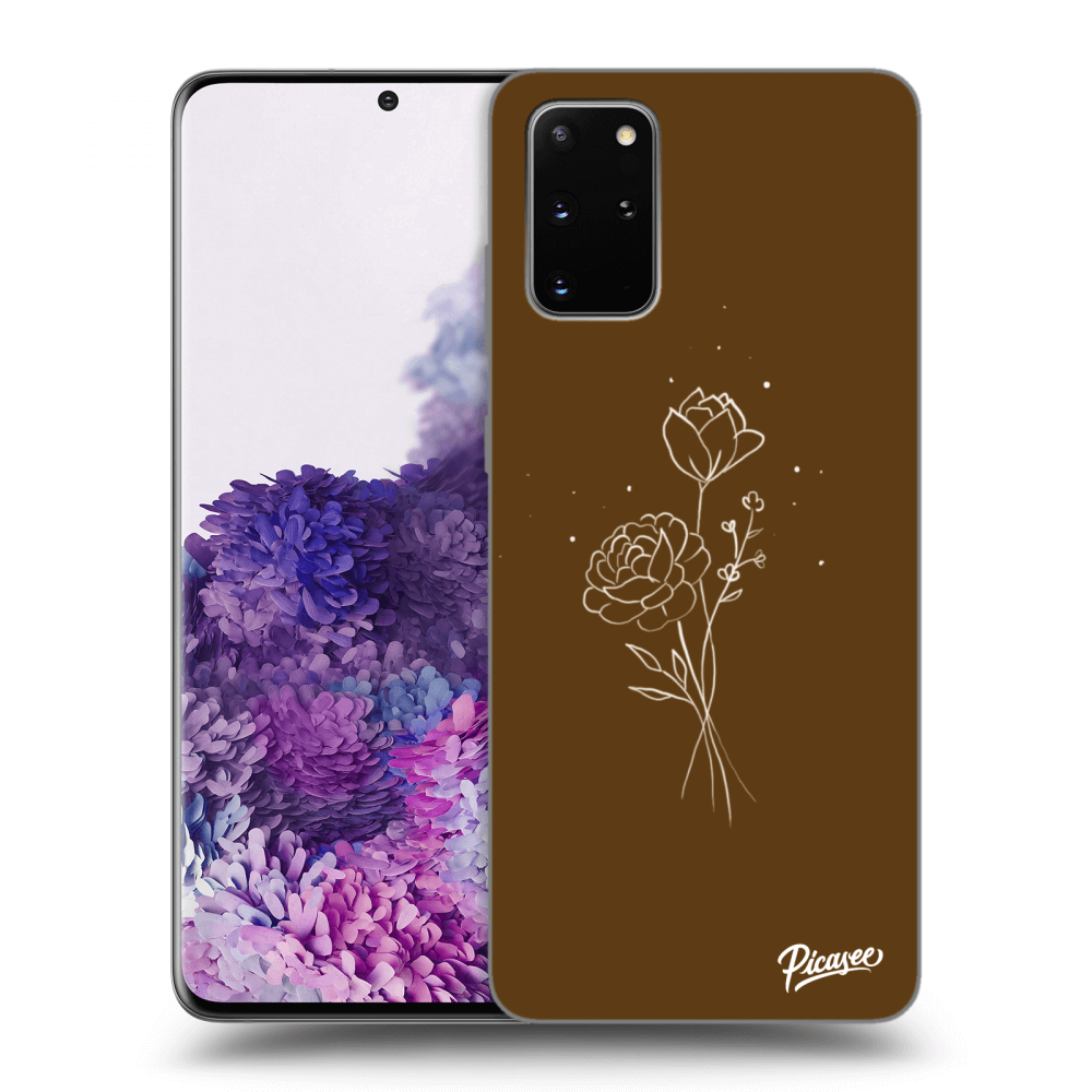 Picasee silikónový čierny obal pre Samsung Galaxy S20+ G985F - Brown flowers