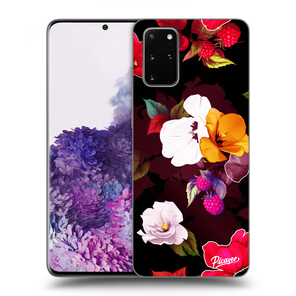 Picasee silikónový čierny obal pre Samsung Galaxy S20+ G985F - Flowers and Berries