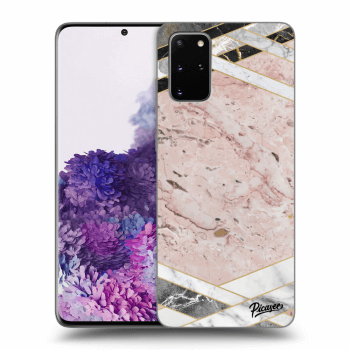 Picasee silikónový čierny obal pre Samsung Galaxy S20+ G985F - Pink geometry