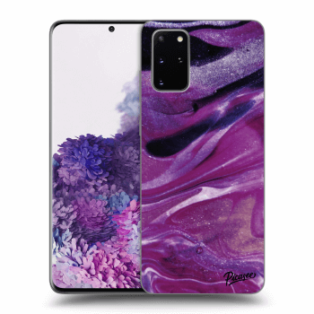 Picasee silikónový prehľadný obal pre Samsung Galaxy S20+ G985F - Purple glitter