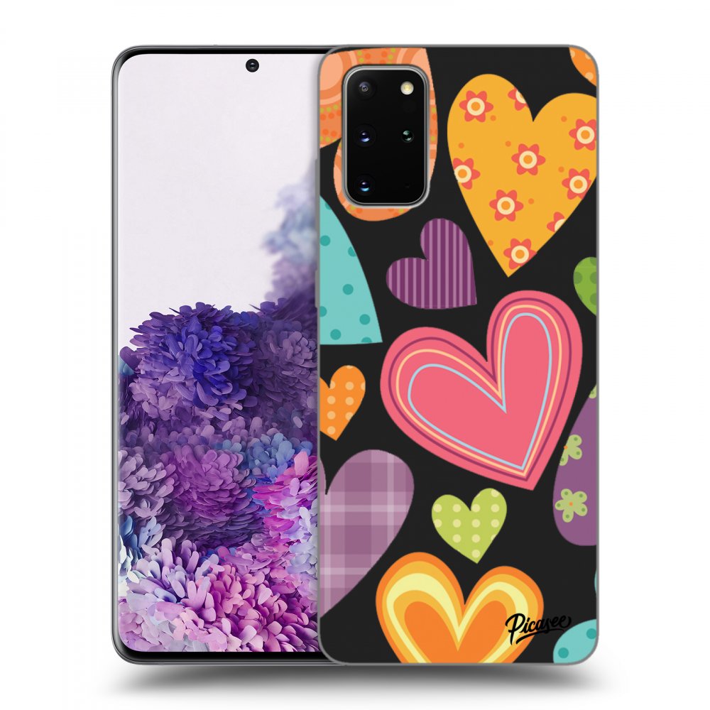 Picasee silikónový čierny obal pre Samsung Galaxy S20+ G985F - Colored heart