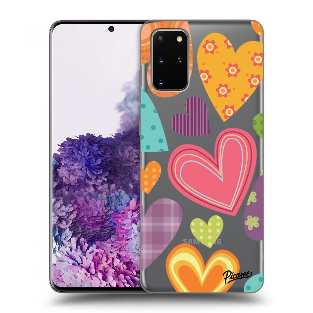 Picasee silikónový prehľadný obal pre Samsung Galaxy S20+ G985F - Colored heart