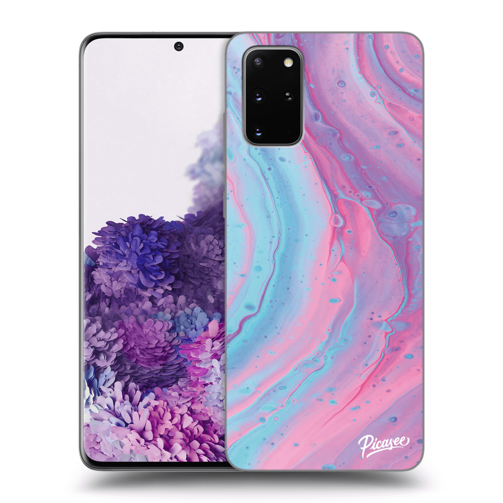Picasee silikónový prehľadný obal pre Samsung Galaxy S20+ G985F - Pink liquid