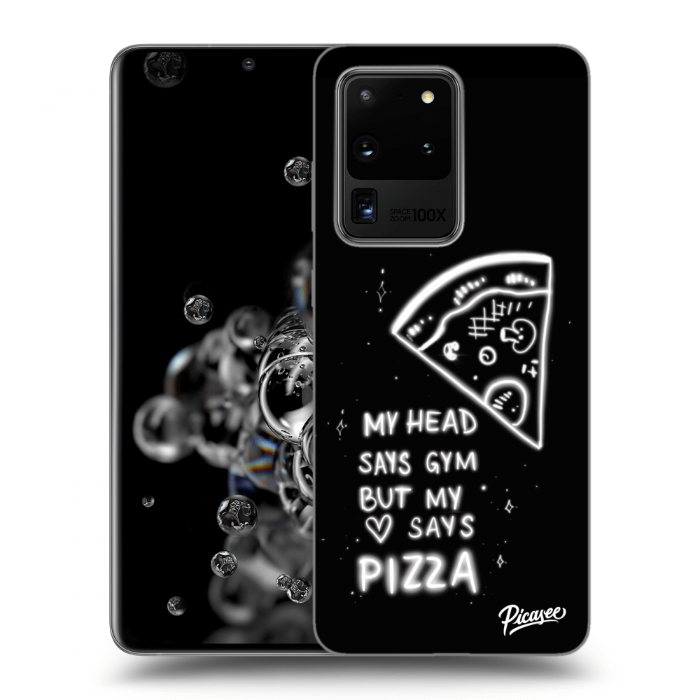 Picasee silikónový čierny obal pre Samsung Galaxy S20 Ultra 5G G988F - Pizza