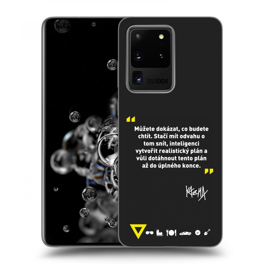Picasee silikónový čierny obal pre Samsung Galaxy S20 Ultra 5G G988F - Kazma - MŮŽETE DOKÁZAT, CO BUDETE CHTÍT