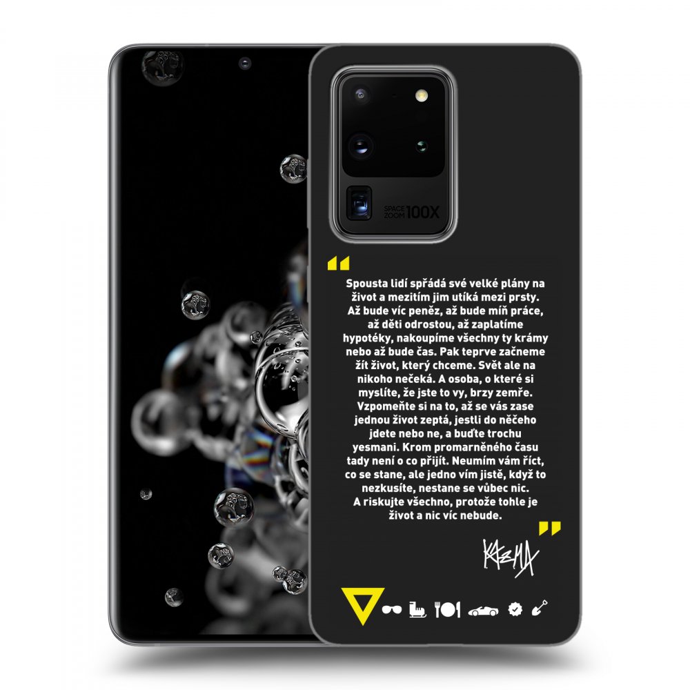 Picasee silikónový čierny obal pre Samsung Galaxy S20 Ultra 5G G988F - Kazma - BUĎTE TROCHU YESMANI