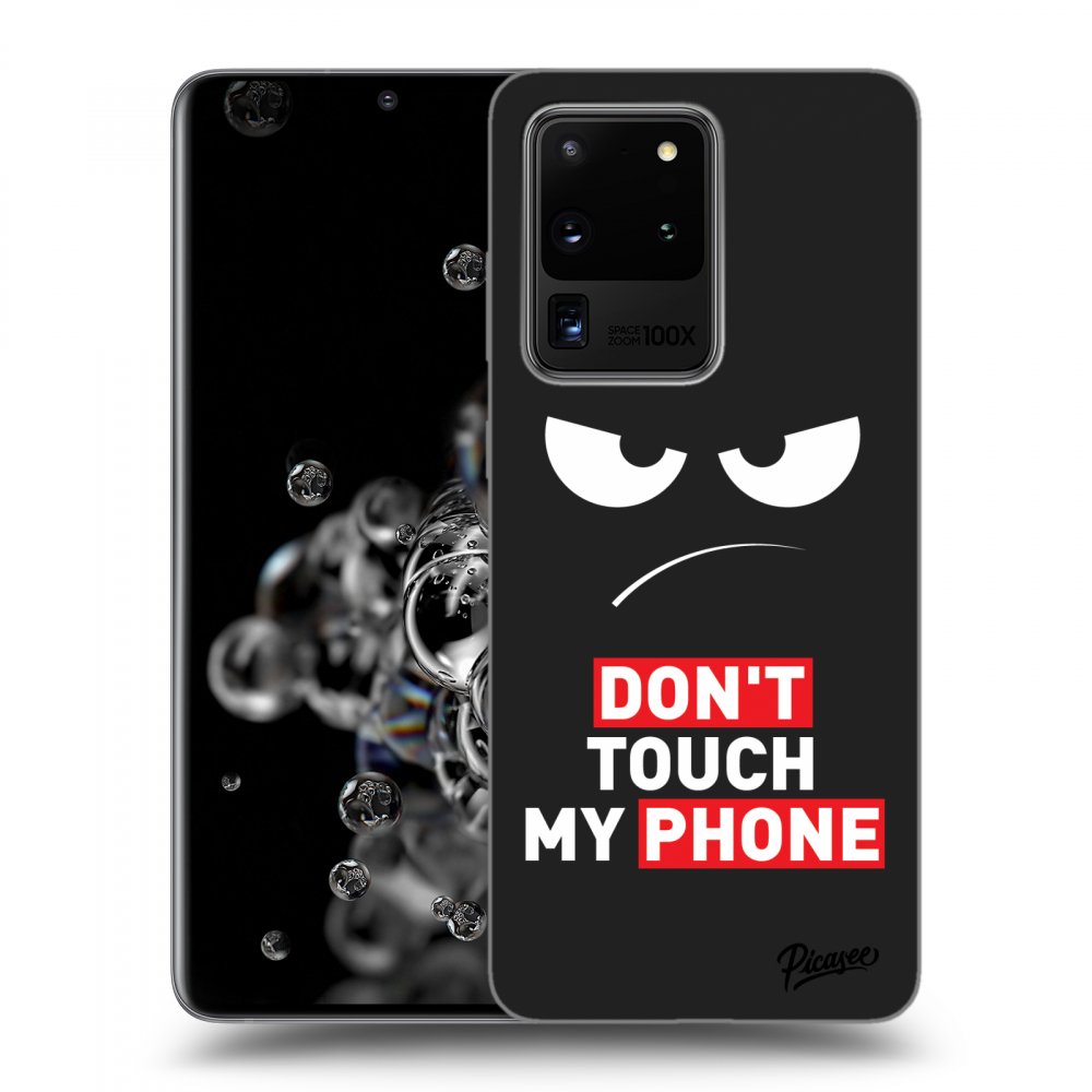 Picasee silikónový čierny obal pre Samsung Galaxy S20 Ultra 5G G988F - Angry Eyes - Transparent