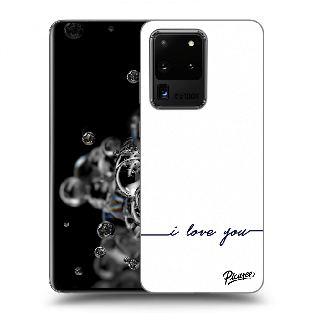 Picasee silikónový čierny obal pre Samsung Galaxy S20 Ultra 5G G988F - I love you