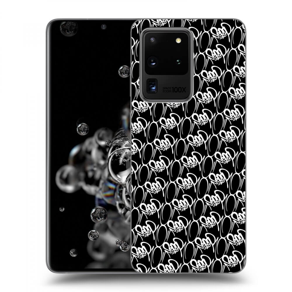 Picasee silikónový čierny obal pre Samsung Galaxy S20 Ultra 5G G988F - Separ - White On Black 2